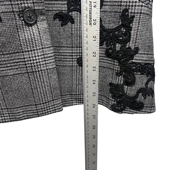 Jonathan Simkhai Wool Plaid Jacket Black and White Size 2 - Picture 9 of 10